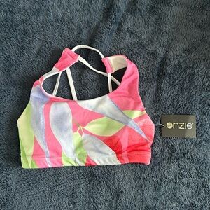Onzie colorful bra criss cross straps